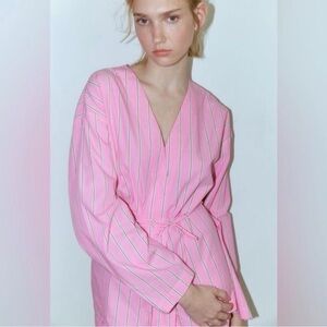Zara striped pink shirt